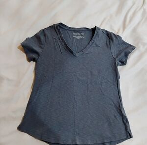 Rachel Zoe Blue Gray V-Neck Tee